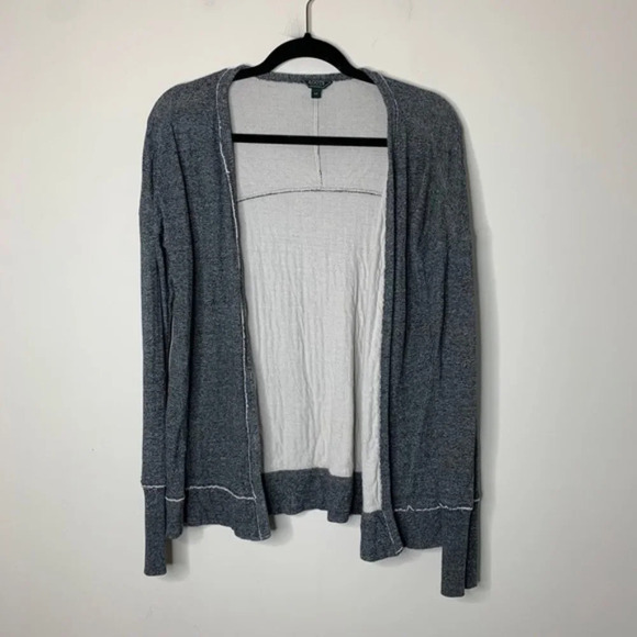 Roots Women's Cardigan Sweater Heathered Open front Buttons Cotton y2k 2000s S - Picture 5 of 9